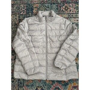 Eddie Bauer EB650 Down Puffer Jacket Women's  2XL Silver Lightweight